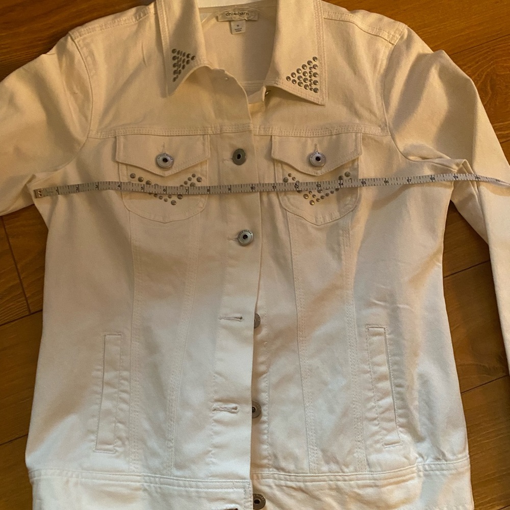 Dress Barn White Denim Studded Jean Jacket - Picture 7 of 8